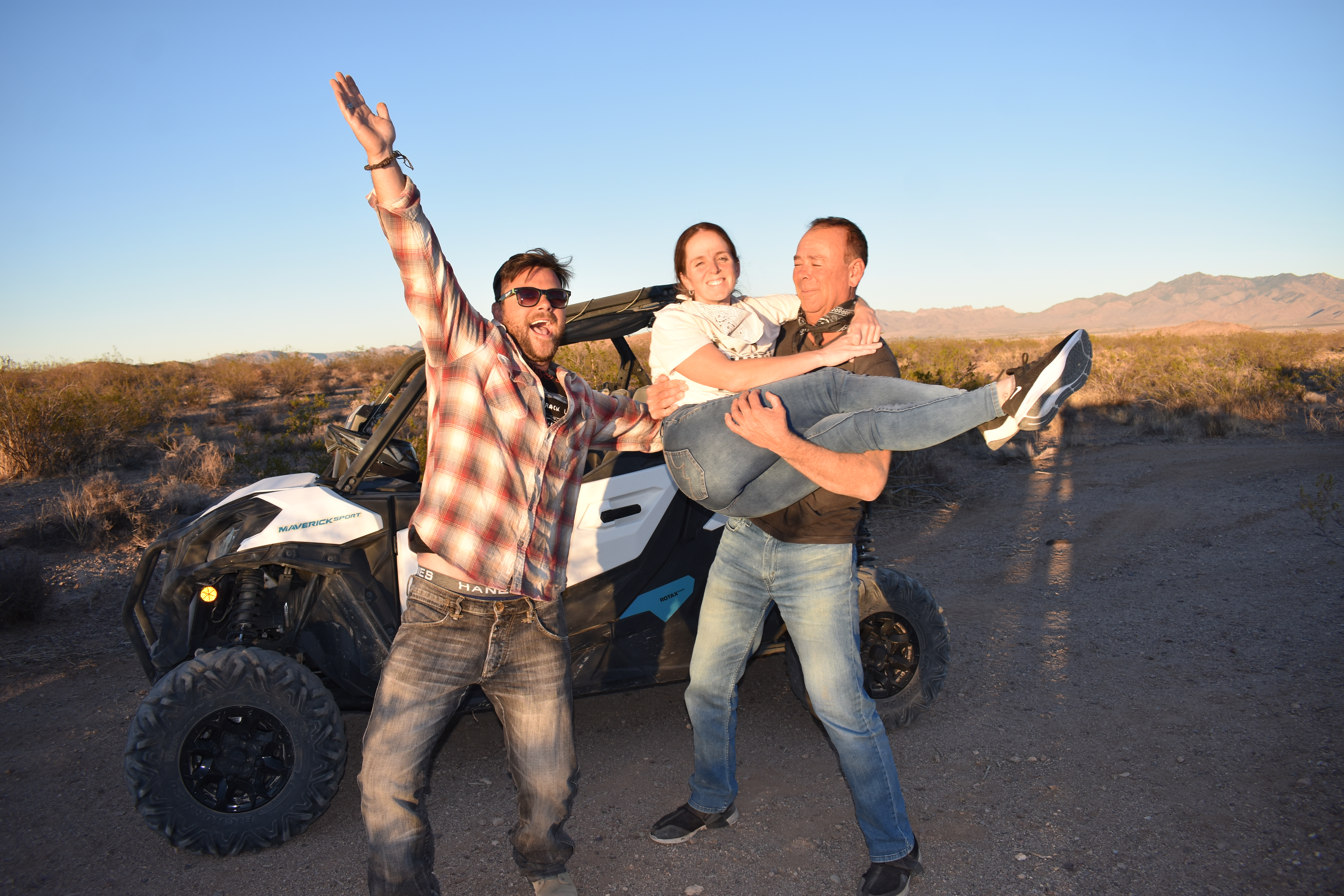 jake with clients showing passion about off-roading